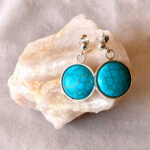 Aros de Plata 950 con Turquesa Craquelada